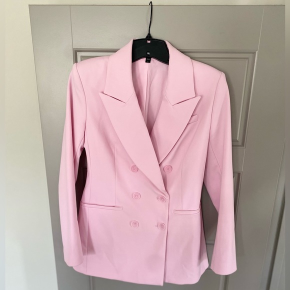 Express Jackets & Blazers - COPY - Double breasted pink suit jacket